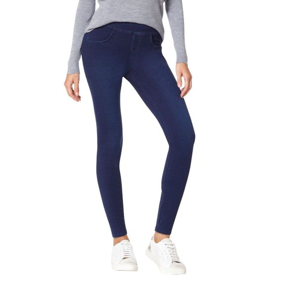 HUE Pants - HUE High Rise Denim Leggings With Pockets In Midnight Size XXL NEW